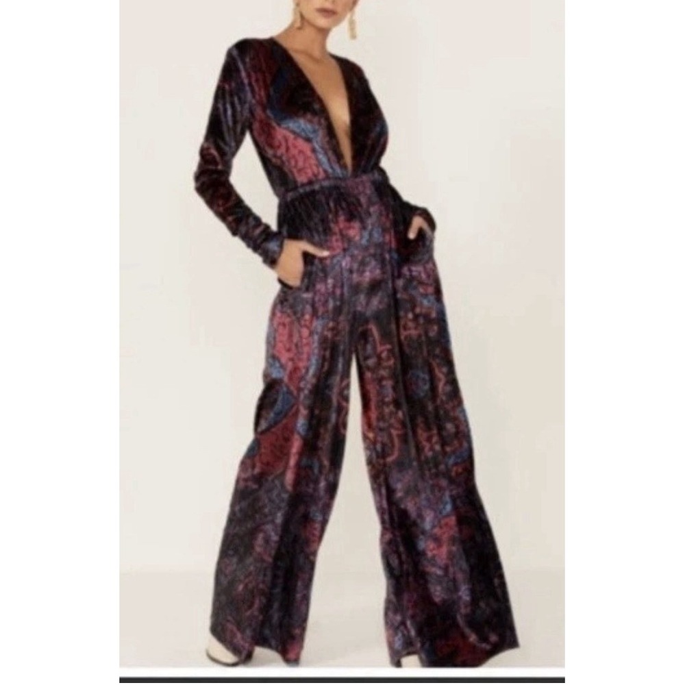 NWT FREE PEOPLE Giselle Velvet Jumpsuit Sz XS